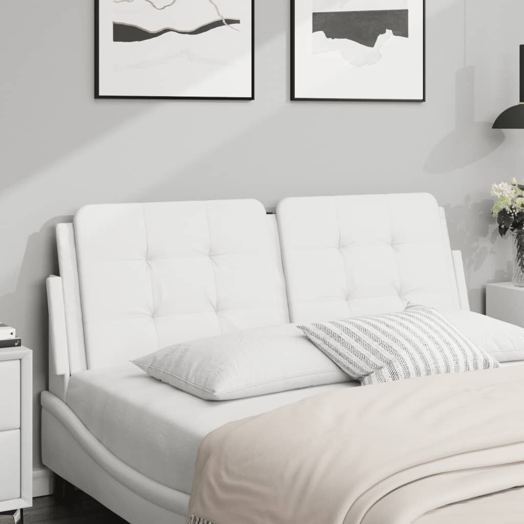 vidaXL Headboard Cushion "Zadar" White 137 cm Double Faux Leather