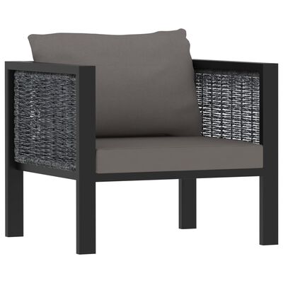 vidaXL 5 Piece Garden Lounge Set with Cushions Poly Rattan Anthracite