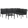 vidaXL 6 Piece Garden Lounge Set with Grey Cushions Steel