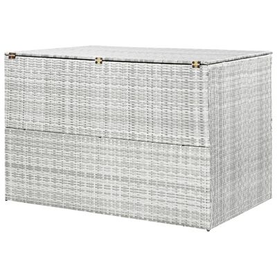 vidaXL Garden Storage Box Light Grey 150x100x100 cm Poly Rattan