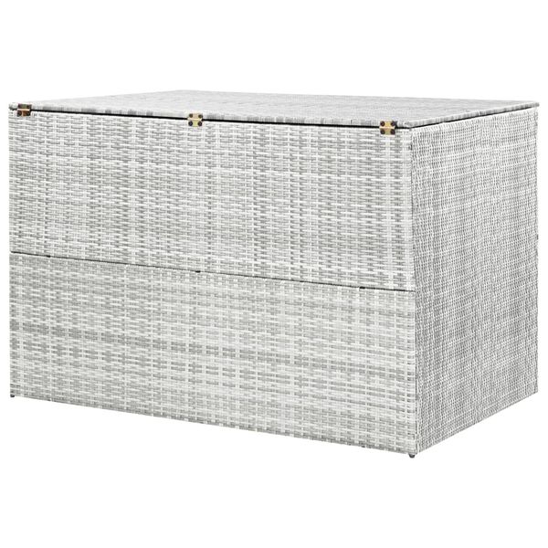 vidaXL Garden Storage Box Light Grey 150x100x100 cm Poly Rattan