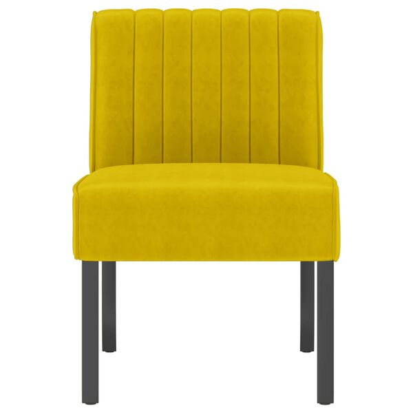 vidaXL Slipper Chair Yellow Velvet