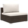 vidaXL 8 Piece Garden Lounge Set with Cushions Poly Rattan Brown