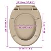 vidaXL Soft-Close Toilet Seat Quick Release Beige Oval