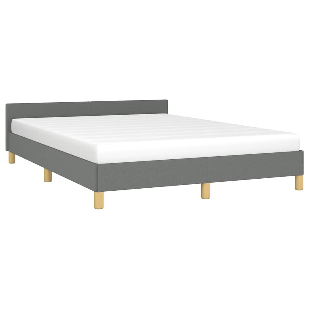 vidaXL Bed Frame without Mattress Dark Grey Double Fabric