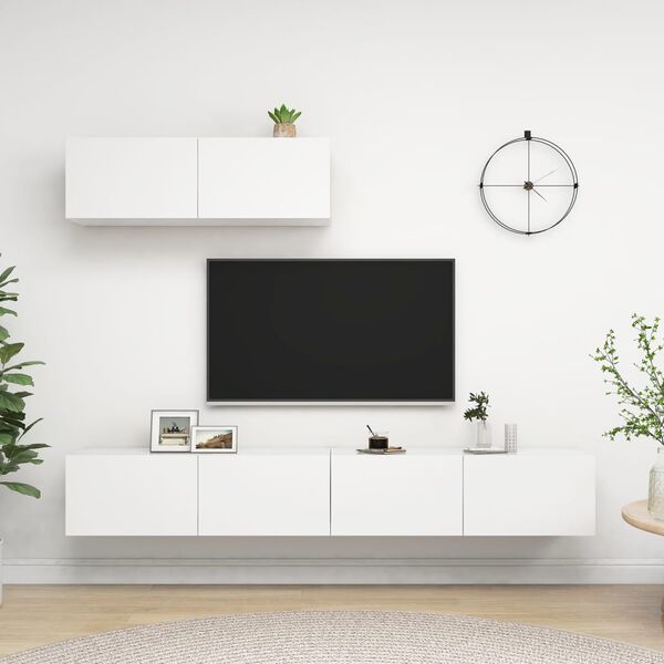 vidaXL TV Cabinets 3 pcs White Engineered Wood