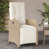vidaXL Reclining Garden Chair with Footrest Beige Poly Rattan