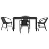 vidaXL Garden Dining Set 5 pcs Black Powder-Coated Steel