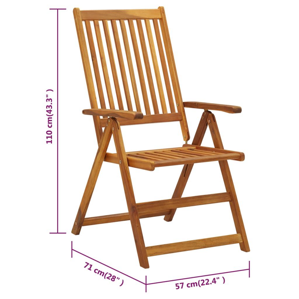 vidaXL 7 Piece Outdoor Dining Set Solid Acacia Wood
