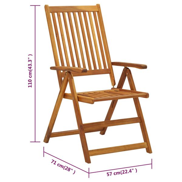 vidaXL 7 Piece Outdoor Dining Set Solid Acacia Wood