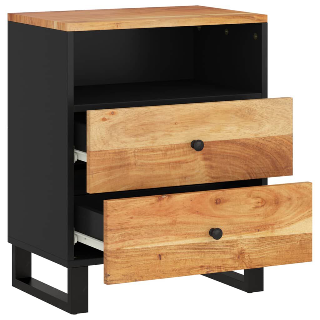 vidaXL Bedside Cabinet 50x33x62 cm Solid Wood Acacia&Engineered Wood