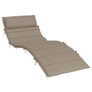 vidaXL Sun Lounger Cushion Taupe 180x60x4 cm Oxford Fabric