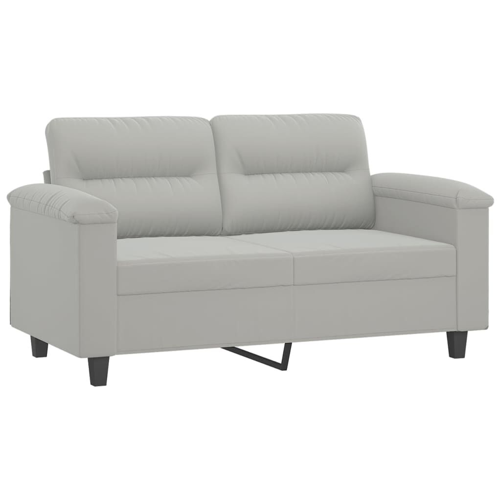 vidaXL 2-Seater Sofa with Pillows Dark Grey 120 cm Microfibre Fabric