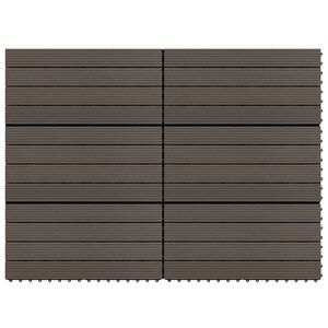 vidaXL Decking Tiles 6 pcs WPC 60x30 cm 1.08 m² Dark Brown