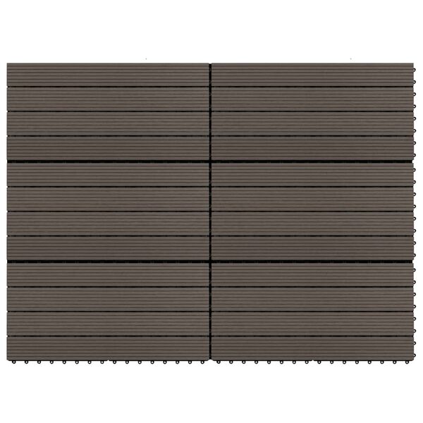 vidaXL Decking Tiles 6 pcs WPC 60x30 cm 1.08 m² Dark Brown