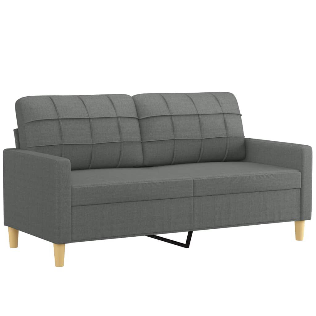 vidaXL 3 Piece Sofa Set with Pillows Dark Grey Fabric