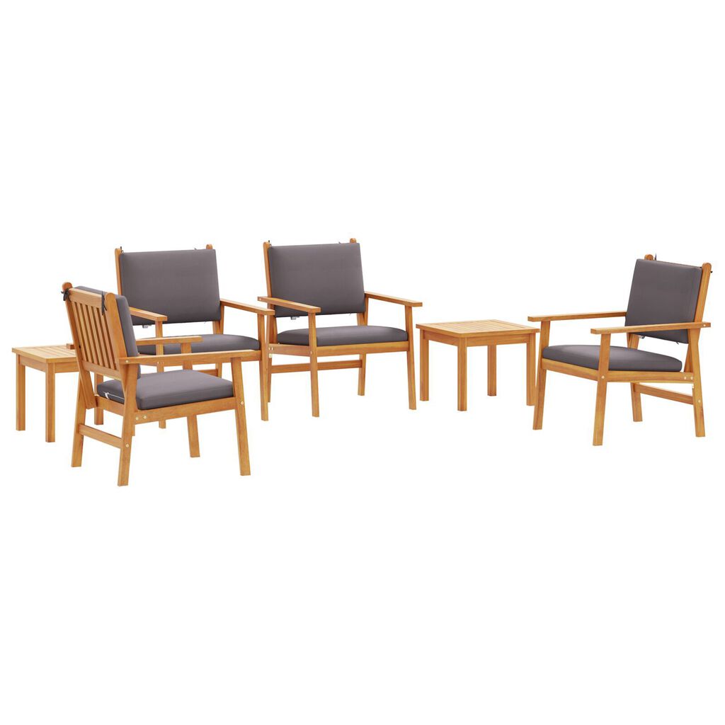 vidaXL 6 Piece Garden Dining Set with Cushions Solid Wood Acacia