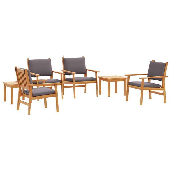 vidaXL 6 Piece Garden Dining Set with Cushions Solid Wood Acacia