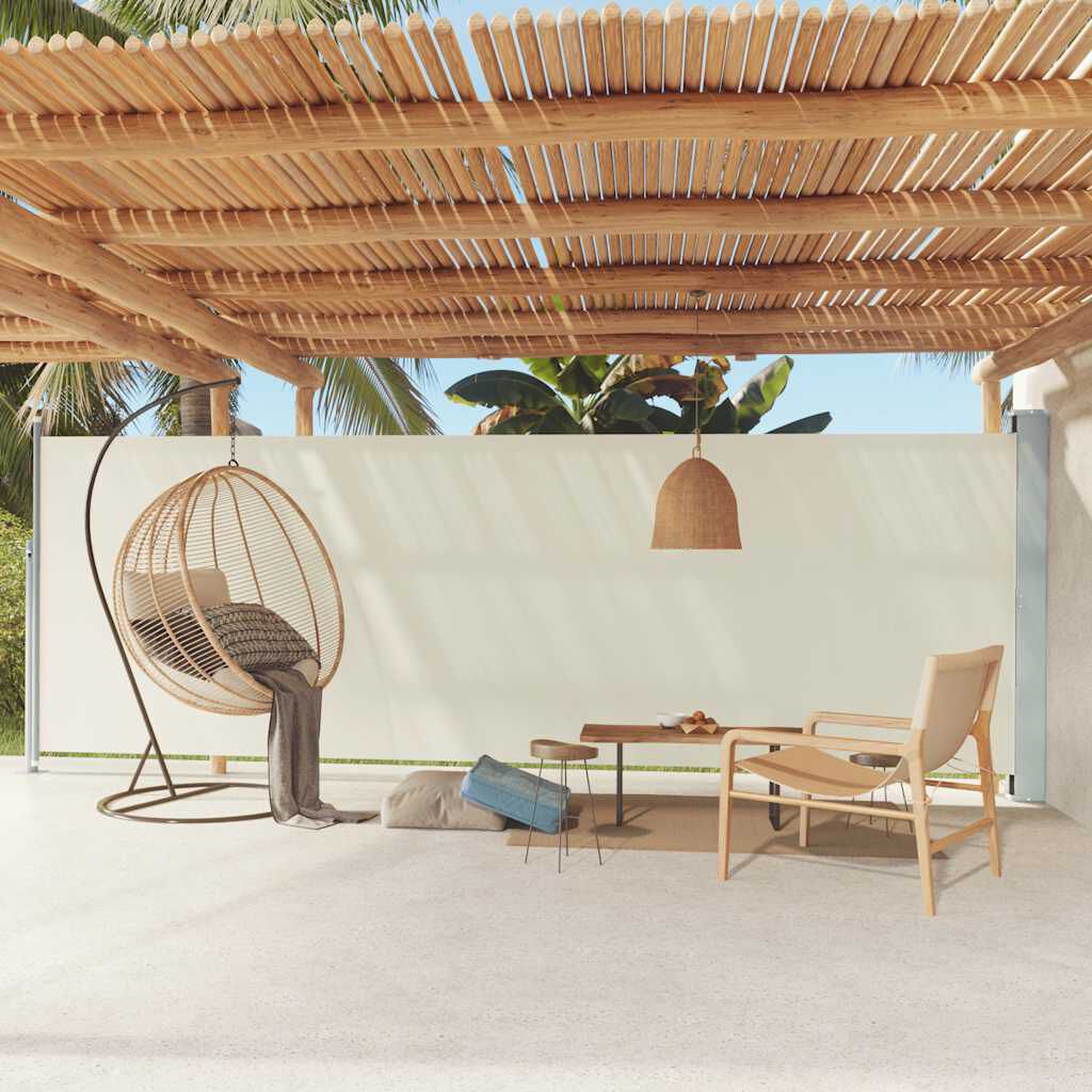 vidaXL Patio Retractable Side Awning 180x600 cm Cream