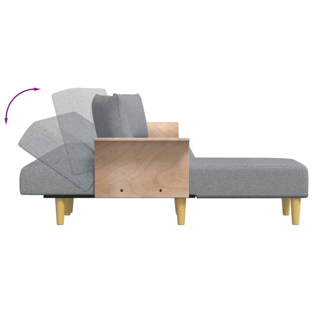 vidaXL L-shaped Sofa Bed Light Grey 279x140x70 cm Fabric