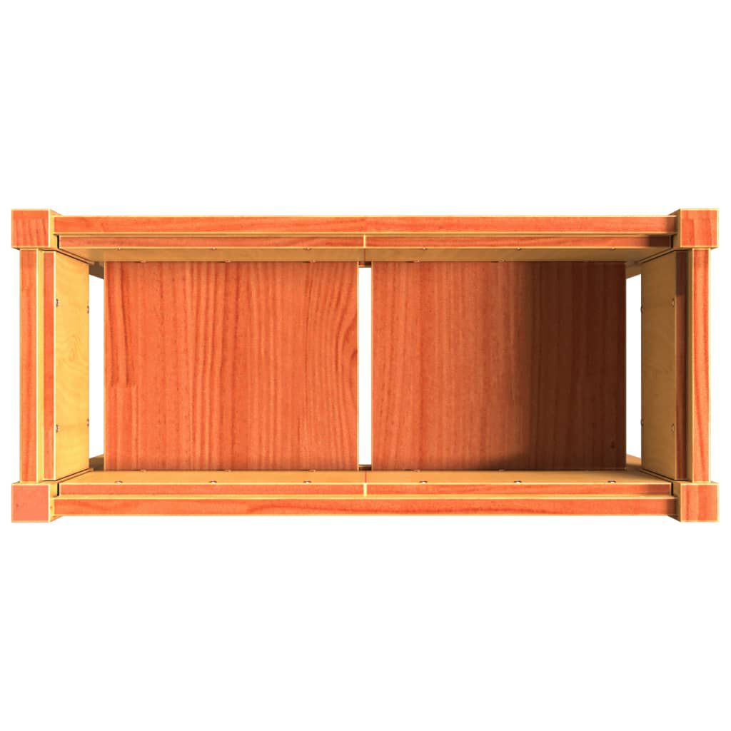 vidaXL Garden Planter with Legs Wax Brown 70x31x70 cm Solid Wood Pine