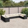vidaXL 10 Piece Garden Lounge Set with Cushions Black Poly Rattan