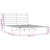 vidaXL Metal Bed Frame without Mattress with Headboard White 150x200cm