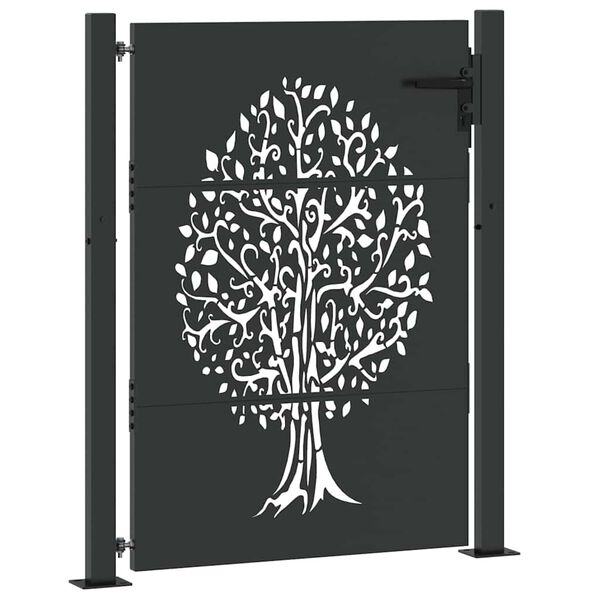 vidaXL Garden Gate 100x150 cm Corten Steel Tree Design