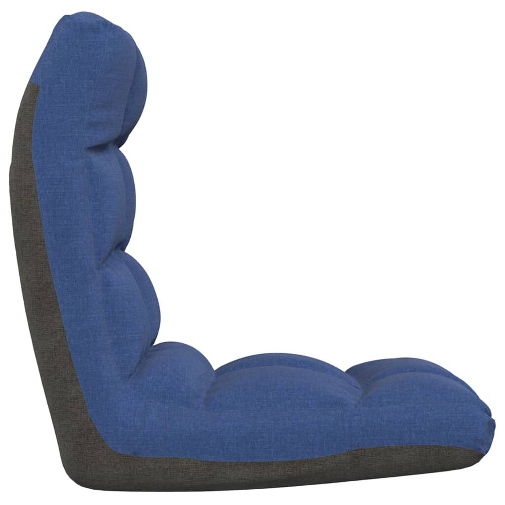 vidaXL Folding Floor Chair Blue Fabric