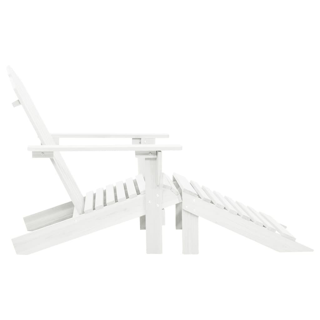 vidaXL Garden Chair with Ottoman Wood White