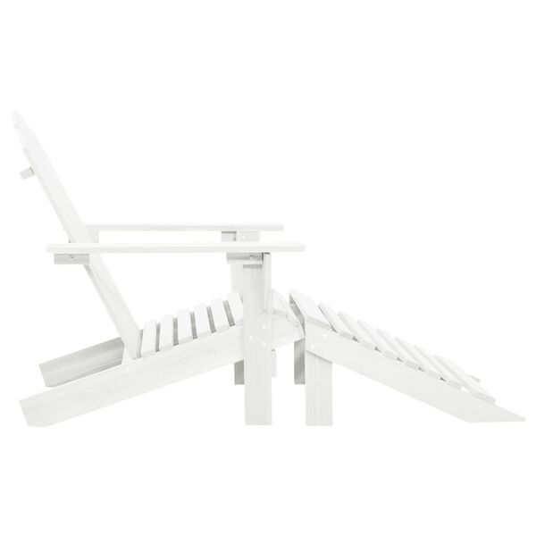 vidaXL Garden Chair with Ottoman Wood White