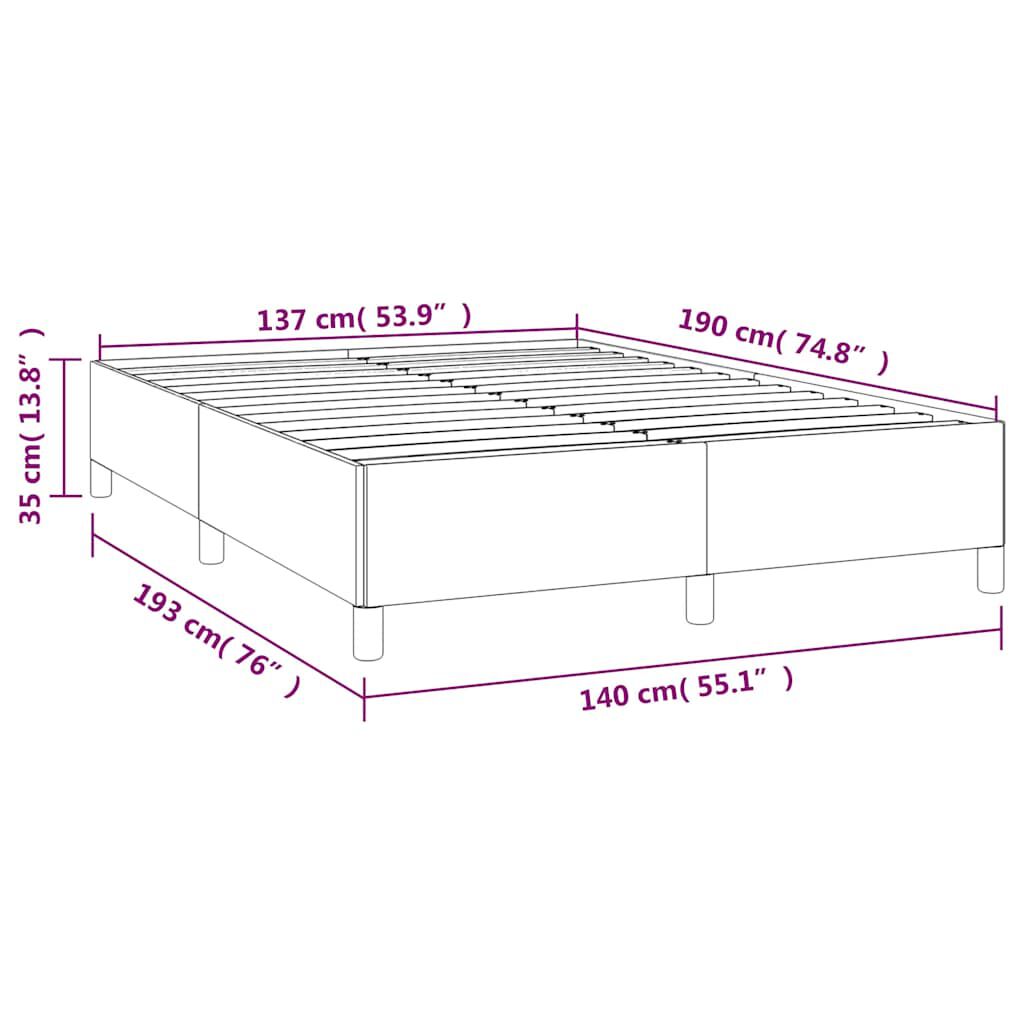 vidaXL Bed Frame without Mattress White 137x190 cm Full Faux Leather