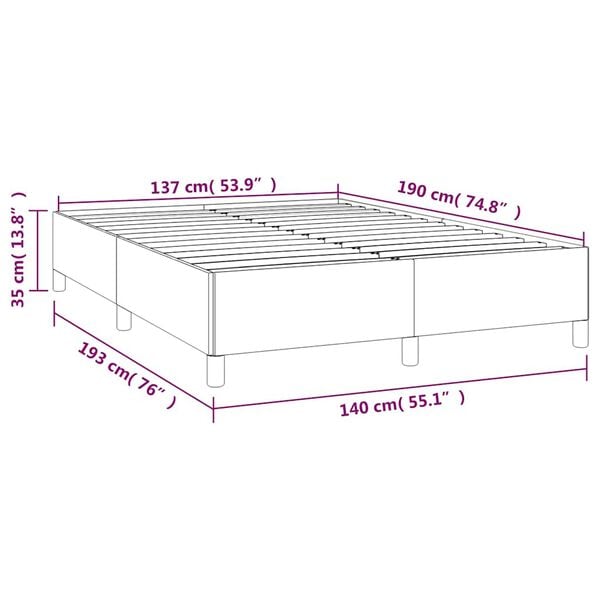 vidaXL Bed Frame without Mattress White 137x190 cm Full Faux Leather