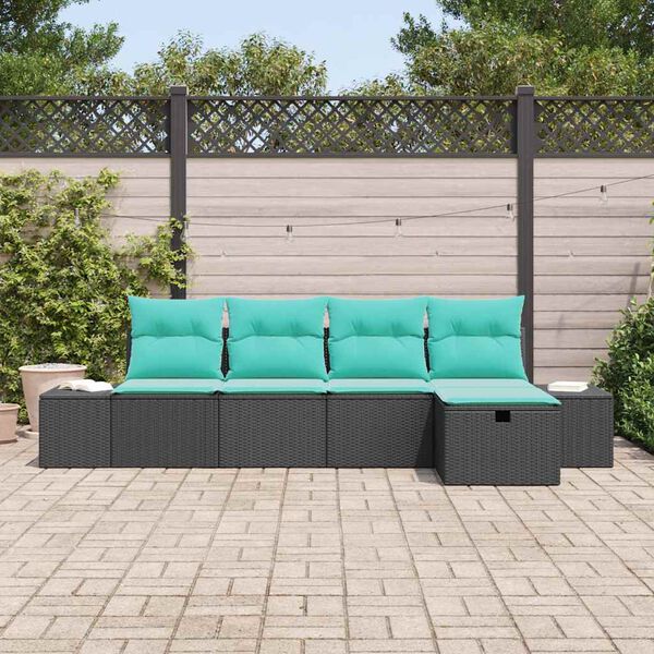 vidaXL Sofa Set with Cushion 4 pcs Poly Rattan