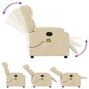 vidaXL Massage Recliner Chair Cream Fabric