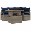 vidaXL Garden Dining Set with Cushion 5 pcs Grey and Navy