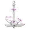 vidaXL Folding Anchor with Rope Silver 0.7 kg Hot Dip Galvanized Cast Iron