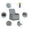 vidaXL Stand up Massage Recliner Chair Light Grey Fabric