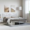 vidaXL Metal Bed Frame without Mattress with Headboard White 183x213cm