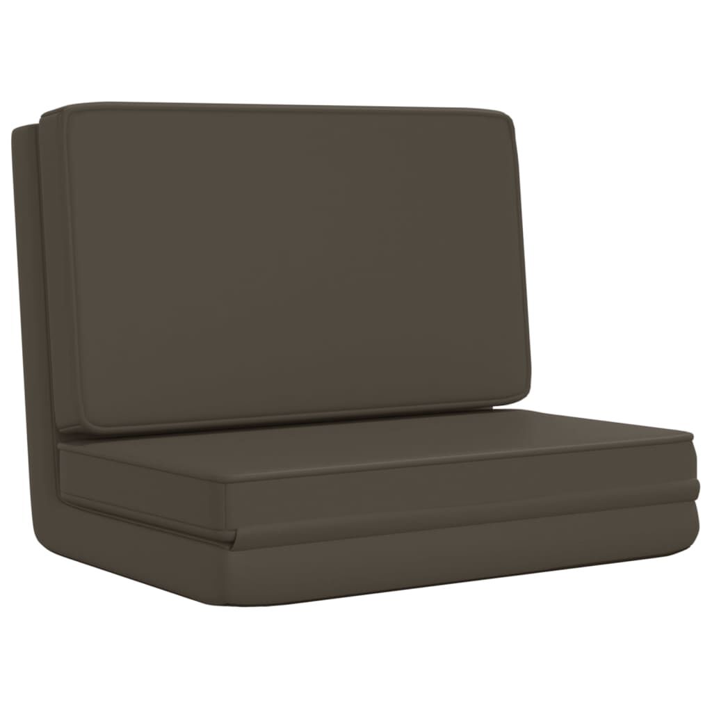 vidaXL Folding Floor Chair Anthracite Faux Leather