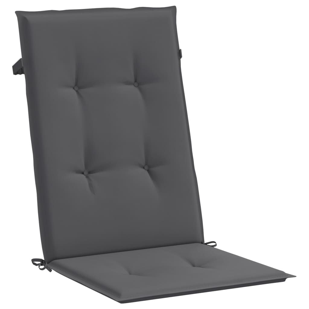 vidaXL Garden Highback Chair Cushions 2 pcs Anthracite 120x50x3 cm Fabric