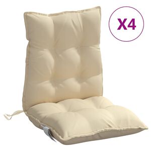 vidaXL Lowback Chair Cushions 4 pcs Beige Oxford Fabric