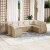 vidaXL 9 Piece Garden Sofa Set with Cushions Beige Poly Rattan