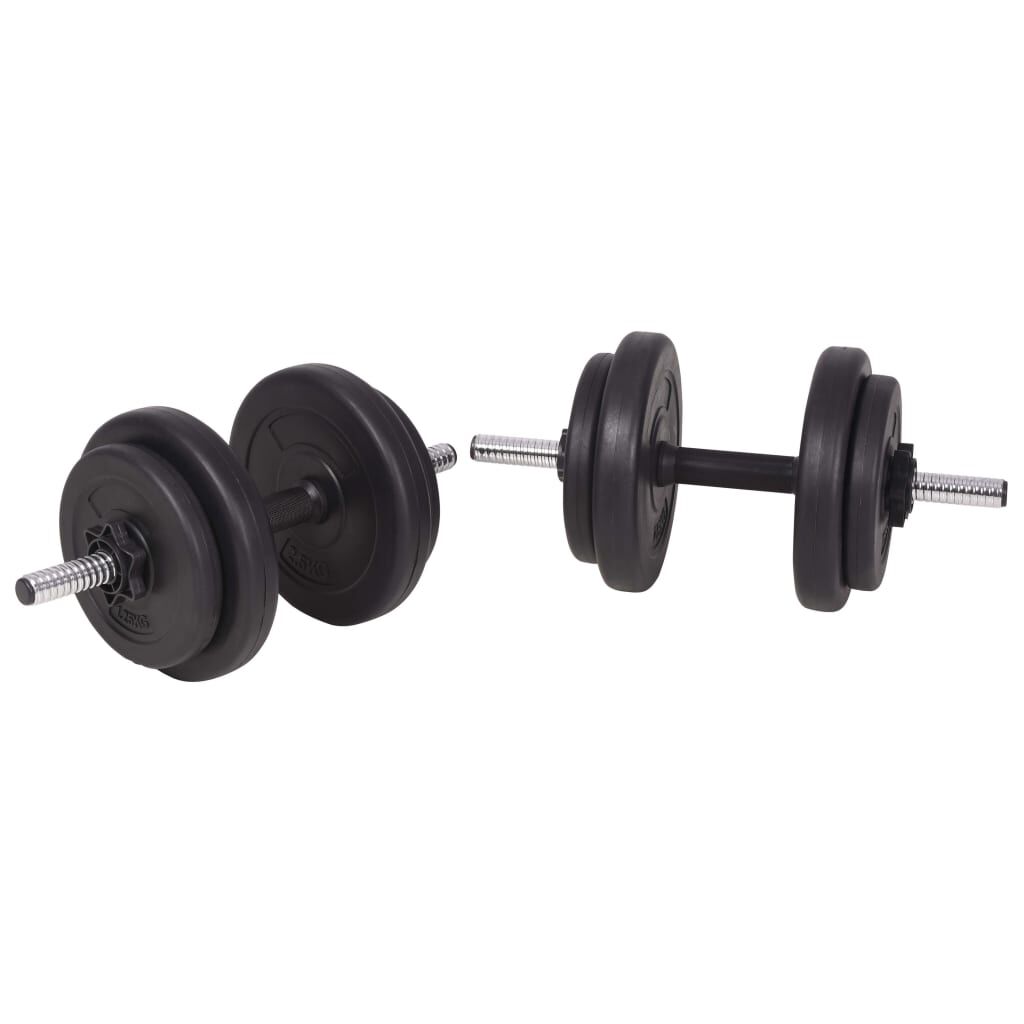vidaXL Workout Bench with Weight Rack, Barbell and Dumbbell Set 90 kg
