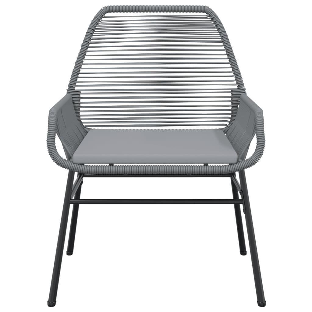 vidaXL Garden Chairs 2 pcs with Cushions Grey Poly Rattan