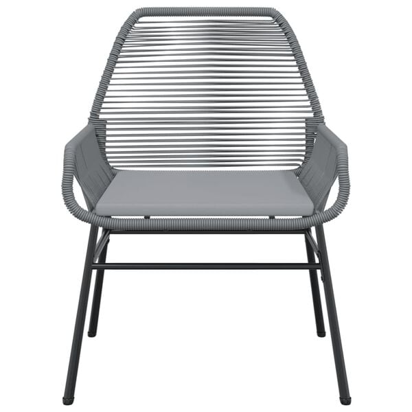 vidaXL Garden Chairs 2 pcs with Cushions Grey Poly Rattan