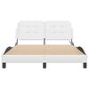 vidaXL Bed Frame with LED without Mattress "Zadar" White 137x190 cm