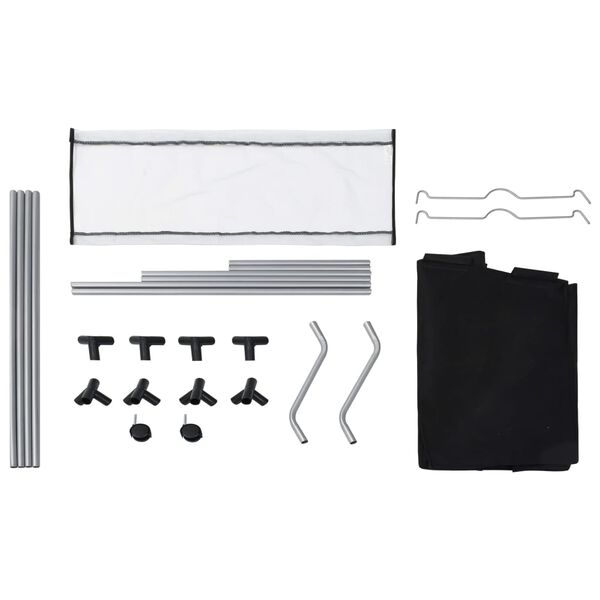 vidaXL Laundry Sorter with 3 Bags Black Steel