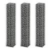 vidaXL Gabion Set 3 pcs Galvanised Wire 25 x 25 x 150 cm