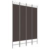 vidaXL 4-Panel Room Divider Brown 160x220 cm Fabric